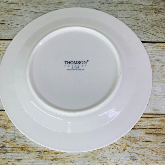 Thomson Pottery FRUIT GARDEN Embossed Fruit White Earthenware Salad Plates Set 4 - Picture 3 of 16